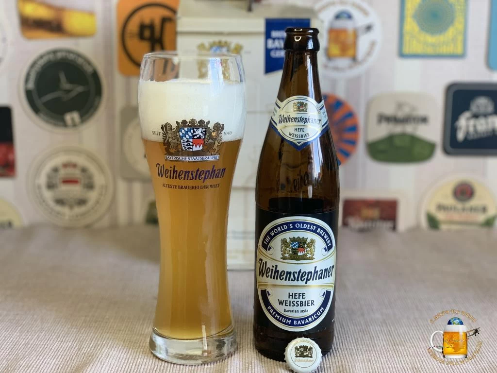 Пиво &quotWeihenstephaner Hefeweissbier" ("Вайнштефан Хефевайсбир") светлое нефильтрованное неосветленное пастеризованное. (алк.5,4%, пл.12,85%).