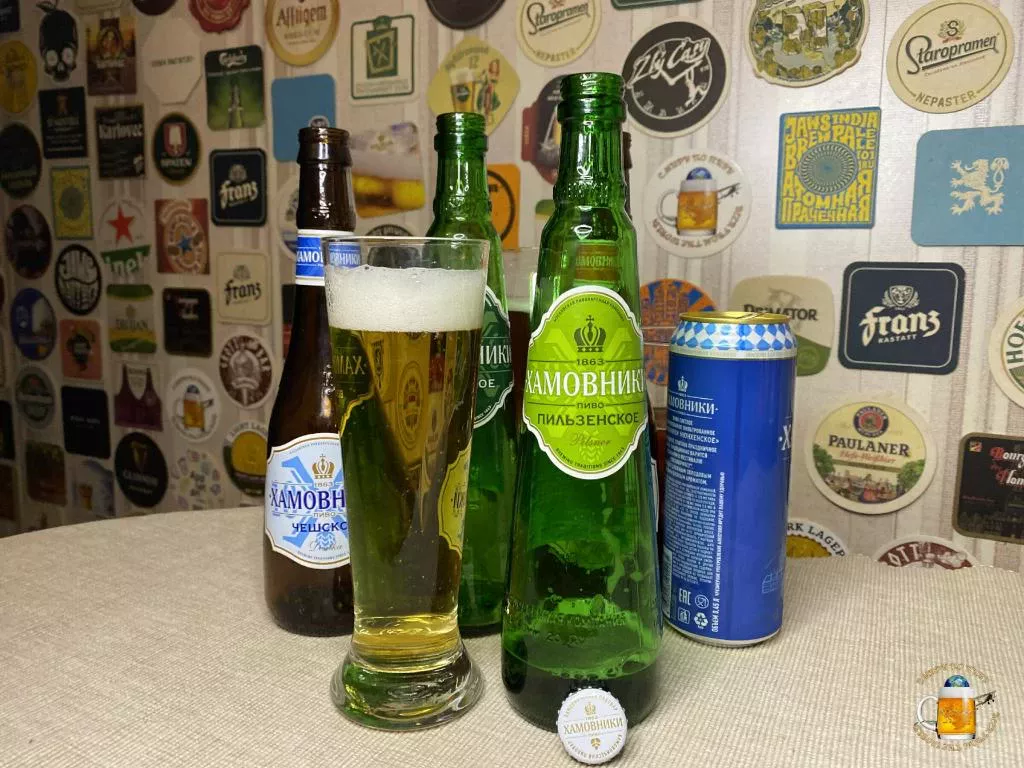 Пиво Хамовники Пильзенское светлое фильтрованное пастеризованное (алк.4,8%, пл.12%). Объём: 0,47 л.
